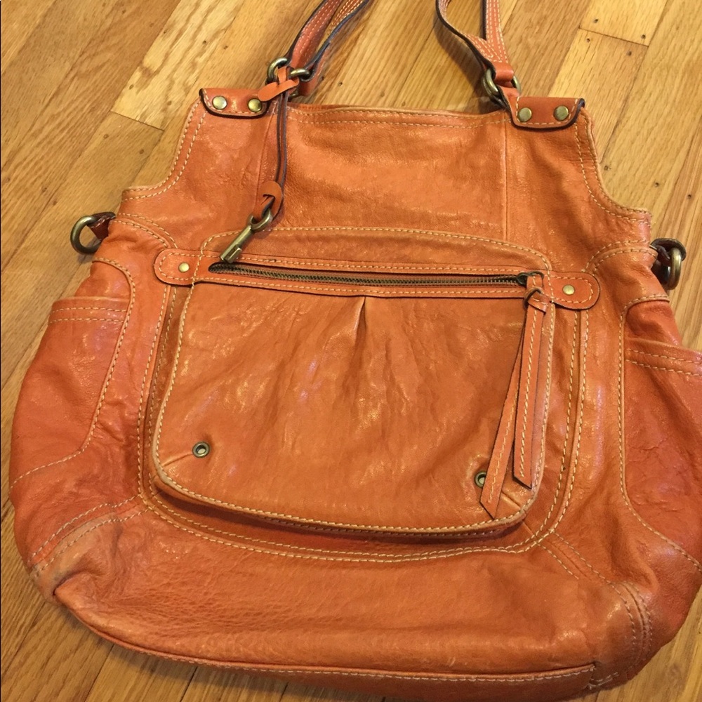 Large leather bag- Fossil